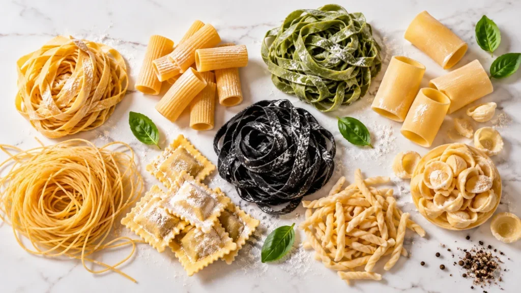Black squid ink fresh linguine pasta at Pastaus Valletta Malta